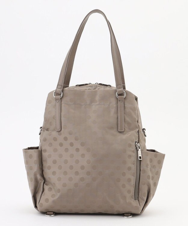 Y'SACCS ドットジャガードポーチ付きリュックサック ライトグレー