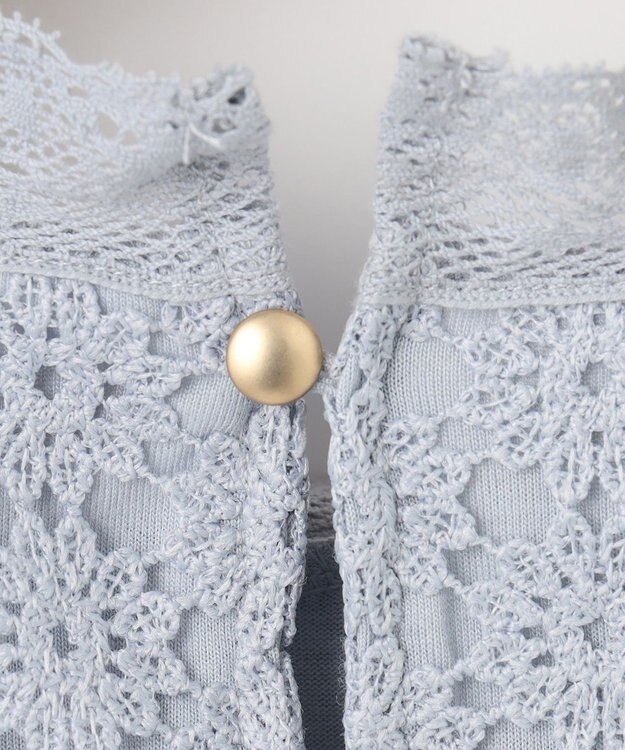 組曲 S 【WEB限定】フラワーレース ペプラムトップス スカイブルー系