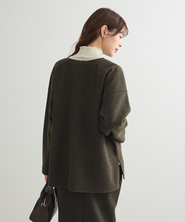 Green Parks 圧縮ポンチキーネックプルオーバー Dark Green