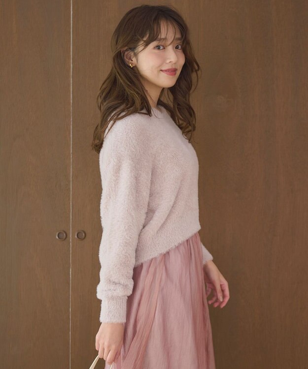Feroux 【洗える】ニット×フレアスカート セットアップ ピンク系