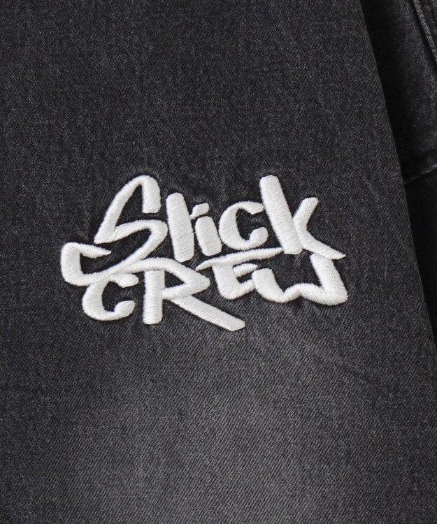 WEGO ヴィンテージウォッシュBIGフードブルゾン ブラック