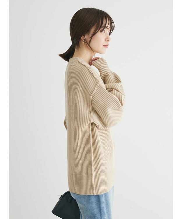 Green Parks 洗える　アゼ編みニットプルオーバー Beige