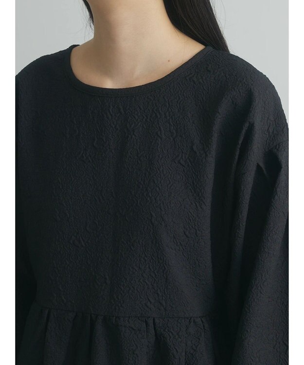 Green Parks armonia. エンボスタックコクーンワンピース Black