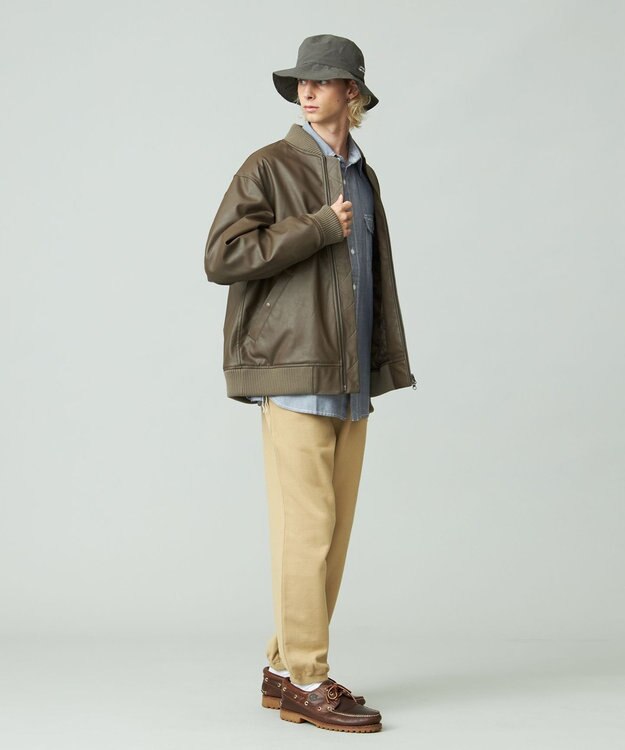 J.PRESS YORK STREET 【UNISEX】ワンポイントスウェットパンツ ライトイエロー系