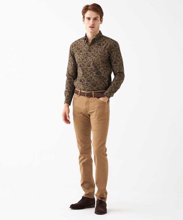 JOSEPH ABBOUD 【キングサイズ】JC花柄プリント　シャツ ダークブラウン系6