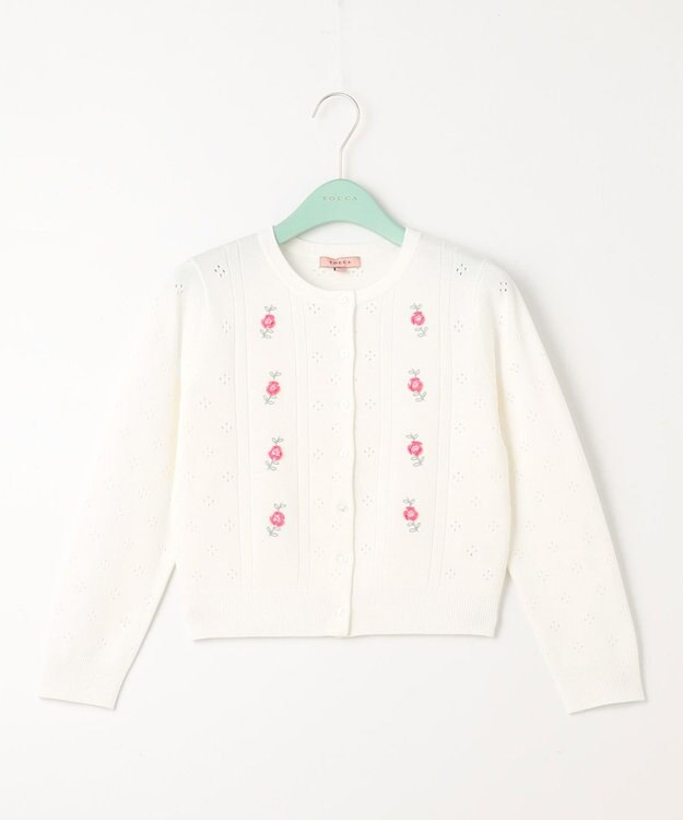 TOCCA 【洗える！】TINY ROSE KNIT カーディガン アイボリー系