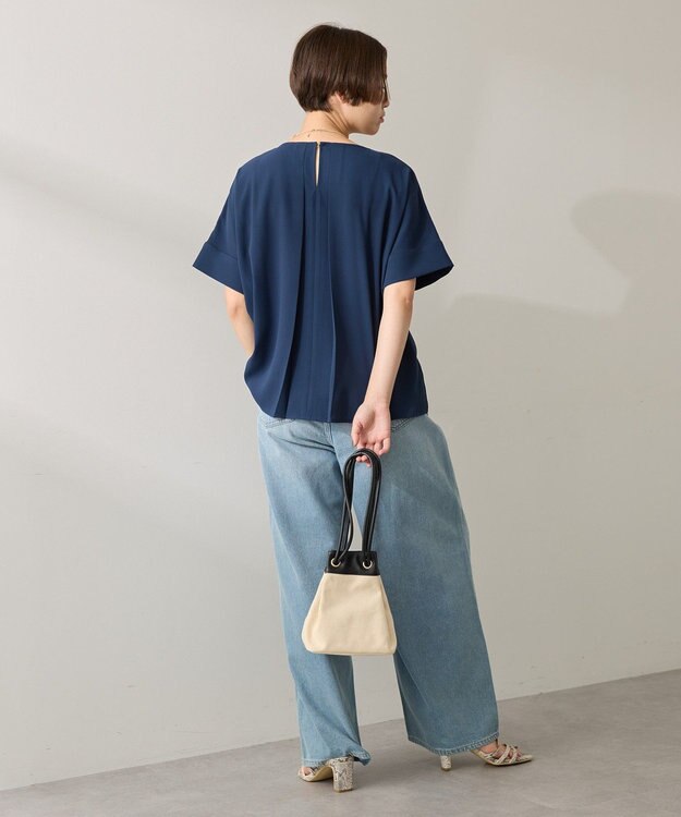 AMERICAN HOLIC イージーケア+接触冷感バックタック半袖プルオーバー Navy