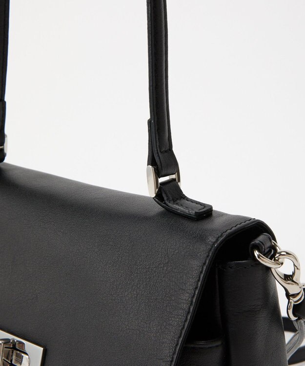 russet ソフトレザーフラップミニトートバッグ(CE-1674) Black