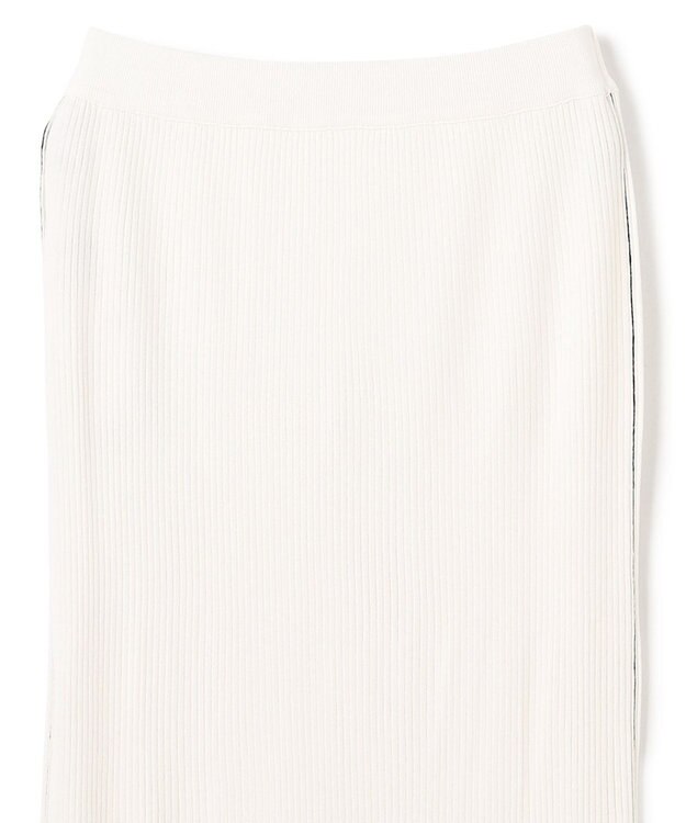 BEIGE， 【洗える】LAURA / Iラインリブスカート Ecru×Black