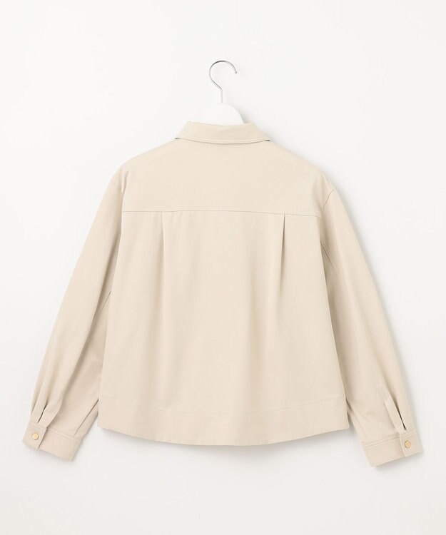 J.PRESS LADIES 【洗える】ツイルジャージー シャツ ジャケット グレージュ系