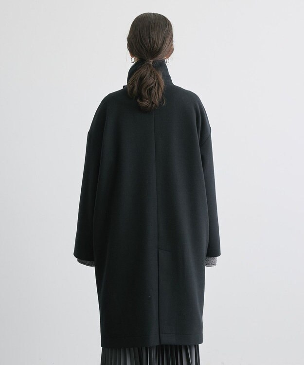 AMERICAN HOLIC リサイクル中空FIBERスタンドカラーロングコート Black