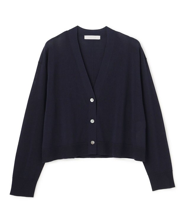 UNFILO L イージーカーディガン クロップド ネイビー