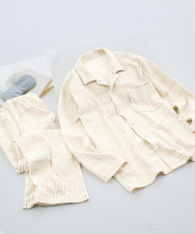 ワコール／睡眠科学 パジャマ 綿100%(本体) あったか SOU・SOU（R） 長袖 長ズボン メンズ YGW481 睡眠科学／ワコール ベージュ