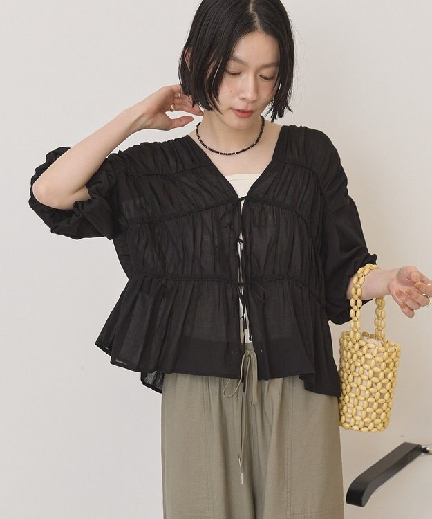 AMERICAN HOLIC フロントリボンブラウス Black