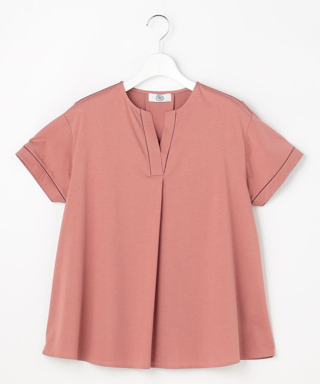 J.PRESS LADIES プレーティングジャージー チュニック丈 カットソー ローズピンク系