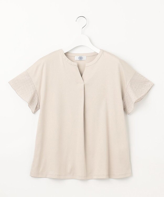 J.PRESS LADIES 【接触冷感・吸水速乾】MULTI EFFECT JERSEY フレアースリーブ カットソー ベージュ系