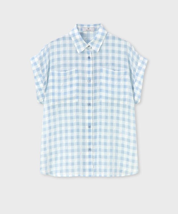Paul Smith シアサッカー キャップスリーブ シャツ ライトブルー