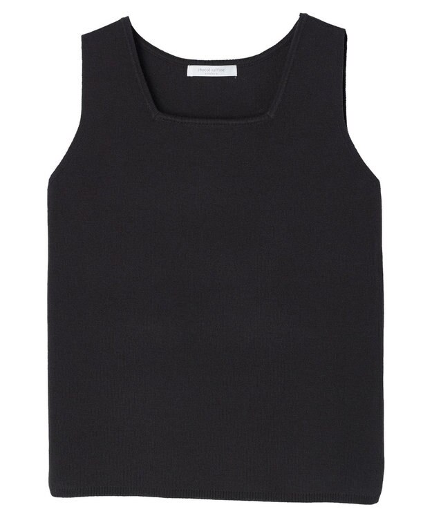 Green Parks スクエアネックニットタンクトップ Charcoal Gray