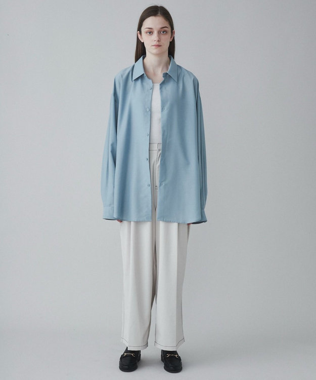 WEGO 【ユニセックス着用ITEM/SMLサイズ展開/冷房対策/紫外線対策】シアーBIGシャツ グリーン