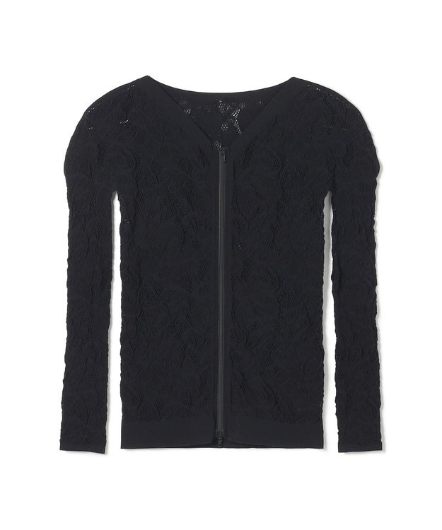 Chacott 【ノーソーイングニット】レーシージップアップニットトップ ブラック