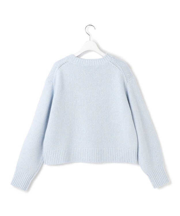 23区 S 【洗える】ウールカシミヤ パフスリーブ ニット スカイブルー系