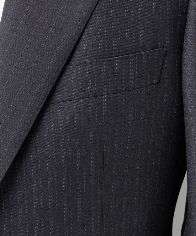 GOTAIRIKU シワになりにくい【御幸毛織/みゆきけおり】Superio160 スーツ_グレーストライプ グレー系1