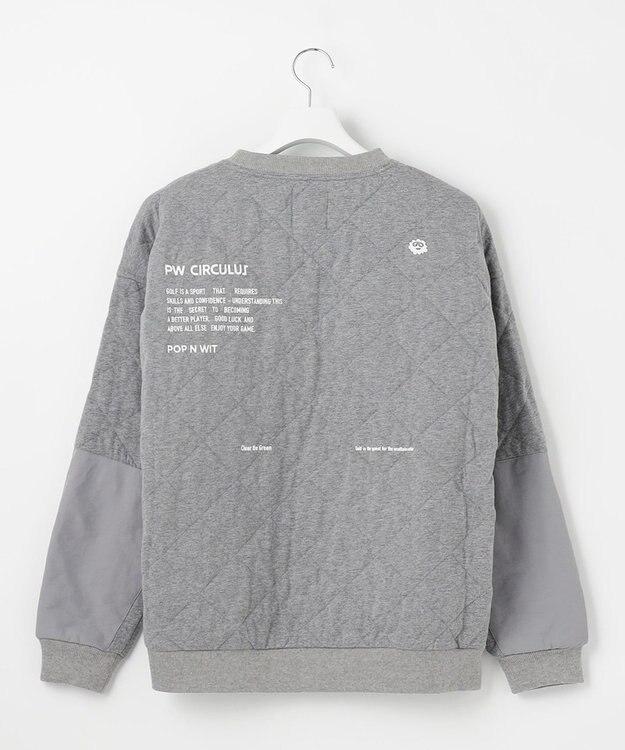 PW CIRCULUS 【裏地付き/防寒】【MEN】キルティングスエットプルオーバー グレー系