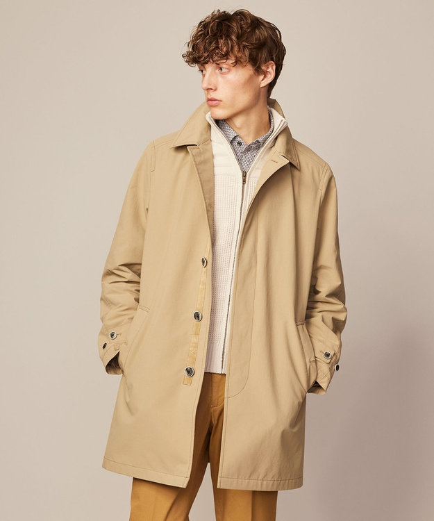 JOSEPH ABBOUD 【サスティナブル素材/JAPANファブリック/撥水加工/マルチシーン対応】キューブテックス ステンカラー コート キャメル系