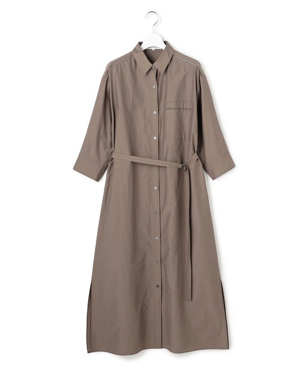 23区 【先行予約】ナイロンコットンタフタ シャツワンピース モカ系