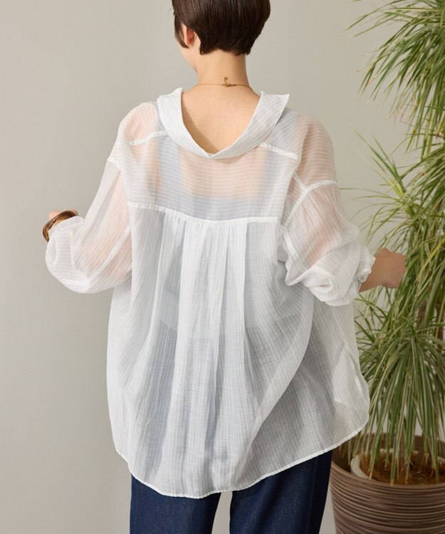 AMERICAN HOLIC シアーシャツ Stripe White