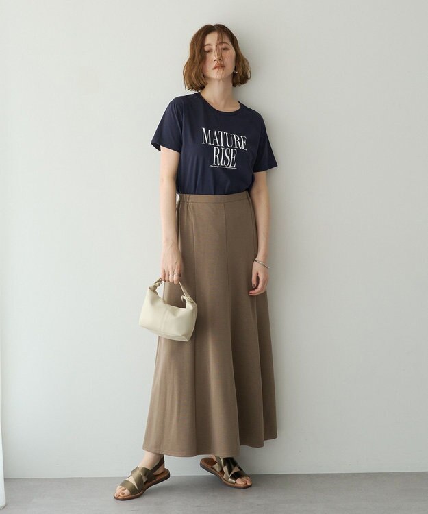 YECCA VECCA 【接触冷感】カットマーメイドスカート Dark Beige