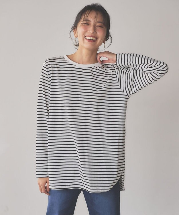 ANY ロングスリーブ テールＴシャツ ボーダー