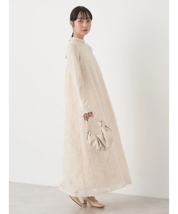 earth music&ecology フラワージャガードキャミワンピース Ivory