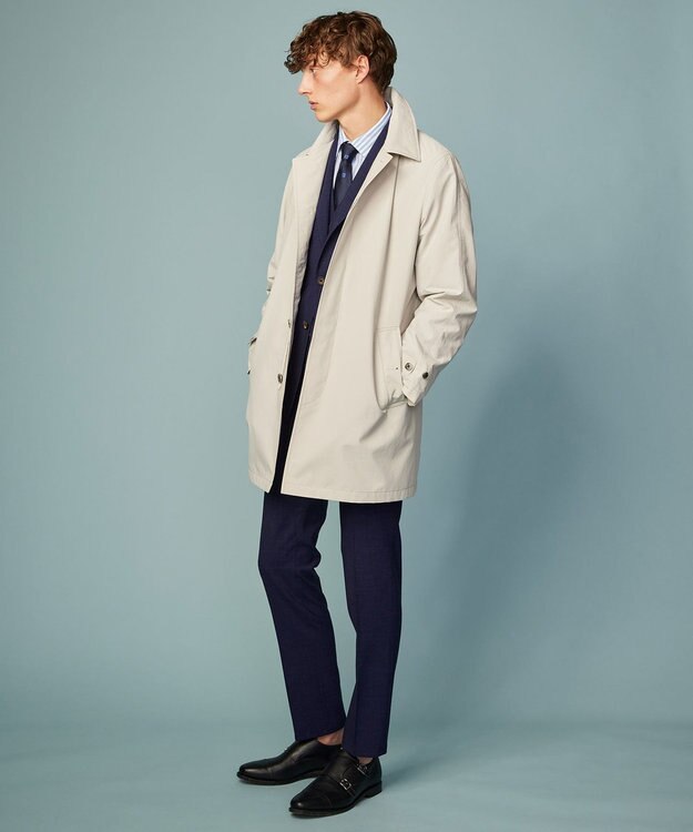 JOSEPH ABBOUD 【サスティナブル素材/JAPANファブリック/撥水加工/マルチシーン対応】キューブテックス ステンカラー コート アイボリー系