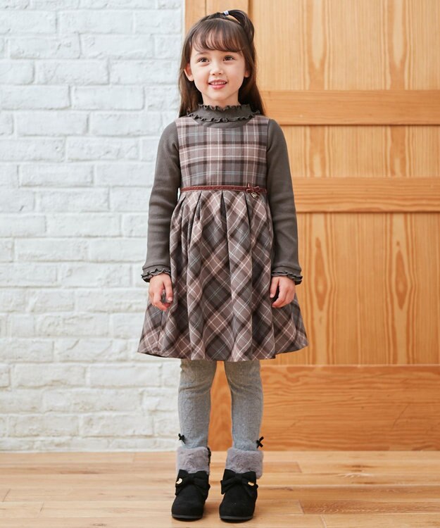 ANY KIDS ケーブルレギンス 杢グレー