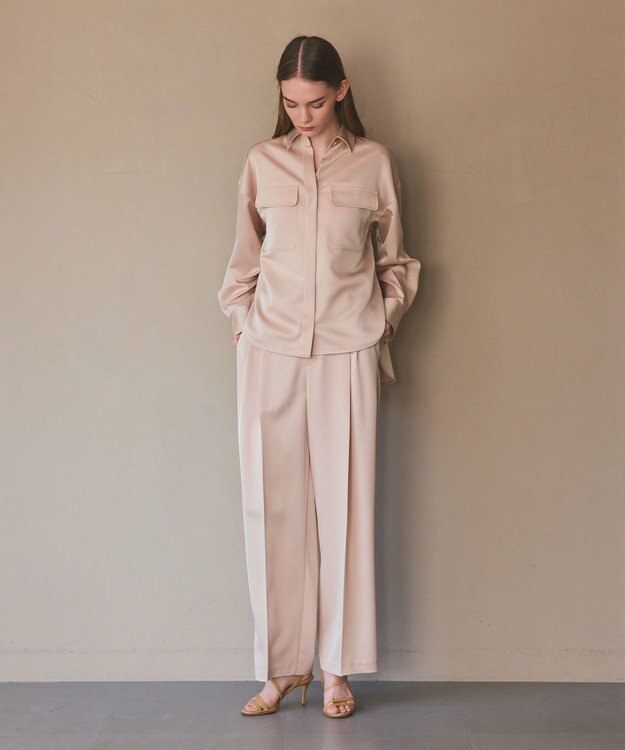 GRACE CONTINENTAL トリアセカルゼパンツ ベージュ