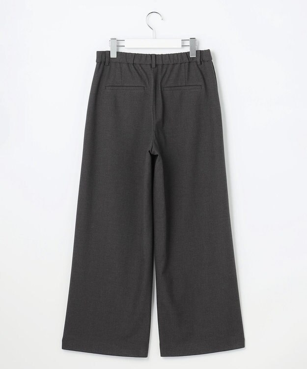 J.PRESS LADIES ジョーゼット裏起毛 ワイド パンツ チャコール×ネイビー系