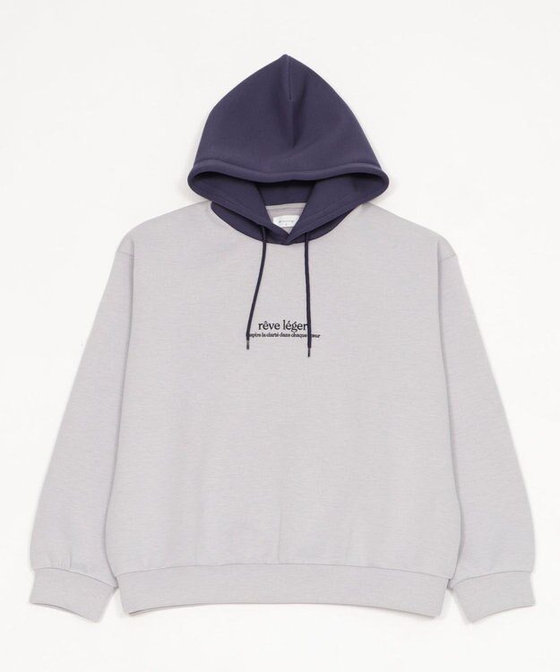 WEGO 【ユニセックス着用ITEM/MLサイズ展開】ワンポイントバイカラープルパーカー ブラック中濃色