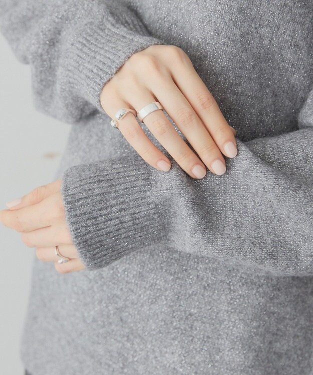 AMERICAN HOLIC ラグランラメニットプルオーバー Gray Mixture