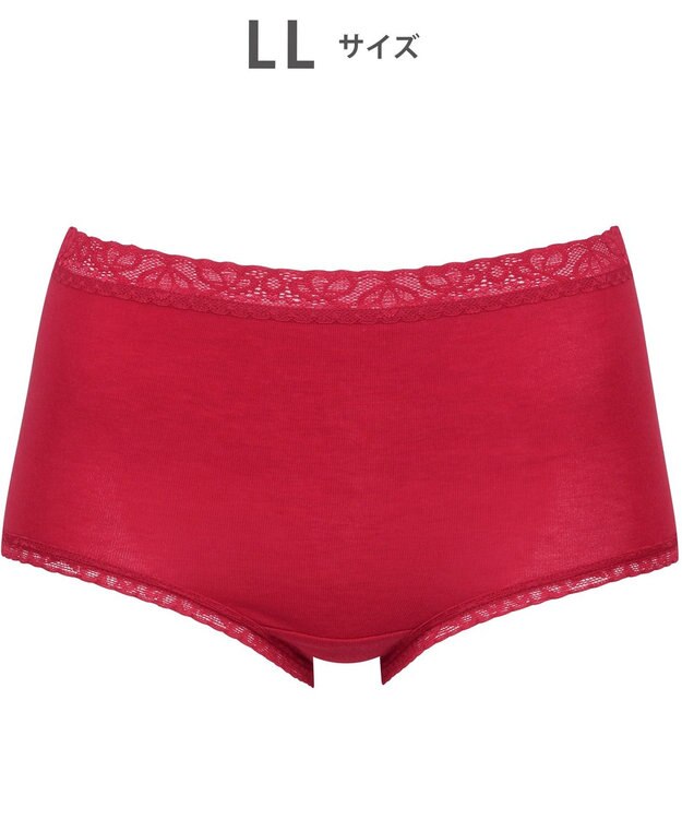 Wing ショーツ　【デイリーフィットやわらかコットン】　ここちよいフィット感　はきこみ丈ふかめ　EC3200　ウイング／ワコール エンジ