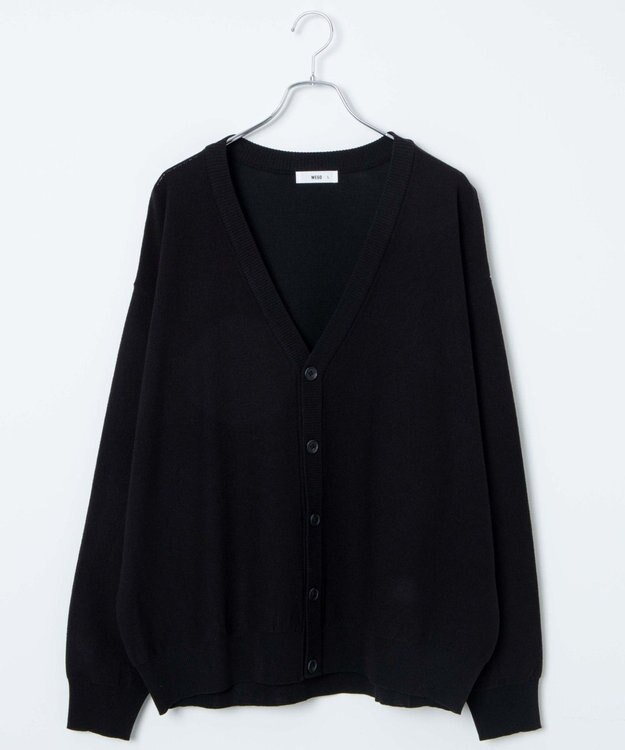 WEGO 【ユニセックス着用ITEM/紫外線対策/冷房対策】オーバーフィットドライタッチカーディガン ブラック