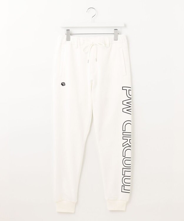 PW CIRCULUS 【MEN】アスレジャー 裏毛 サイドプリント ジョガーパンツ ホワイト系