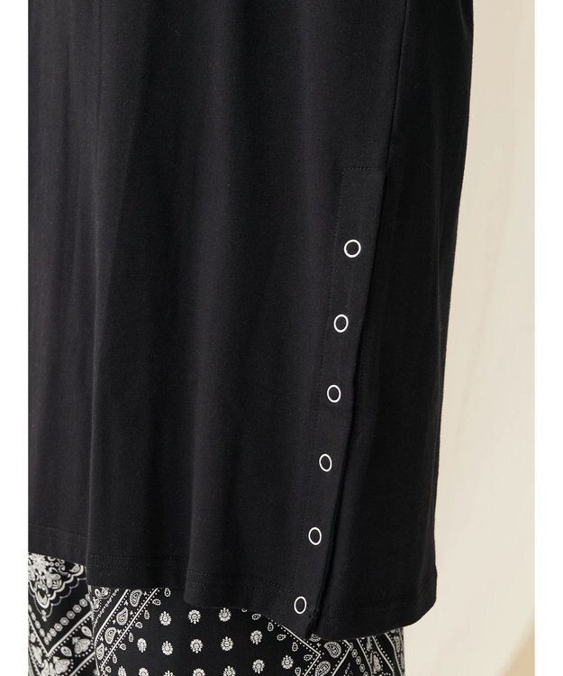 CRAFT STANDARD BOUTIQUE モックネックリングドットチュニック Black