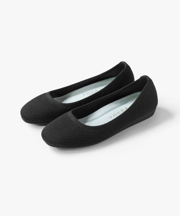 TOCCA 【軽量・撥水・お洗濯可・選べるシュークリップ】steppi×TOCCA BALLET PUMPS パンプス ブラック×パール