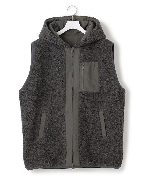 J.PRESS YORK STREET 【UNISEX】リバーシブル ボアベスト グレー系