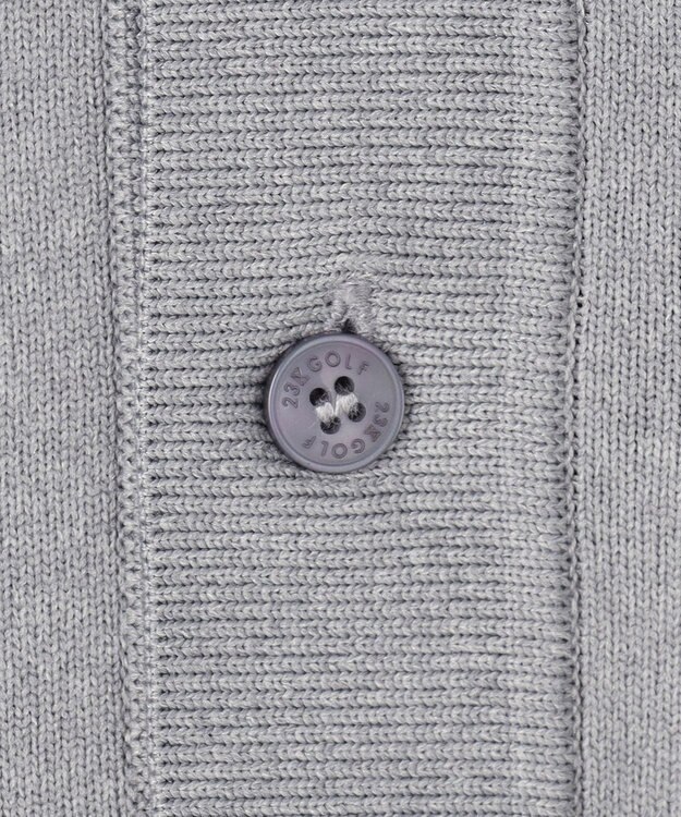 23区GOLF 【MEN】長袖ニットポロシャツ ホールガーメント ライトグレー系