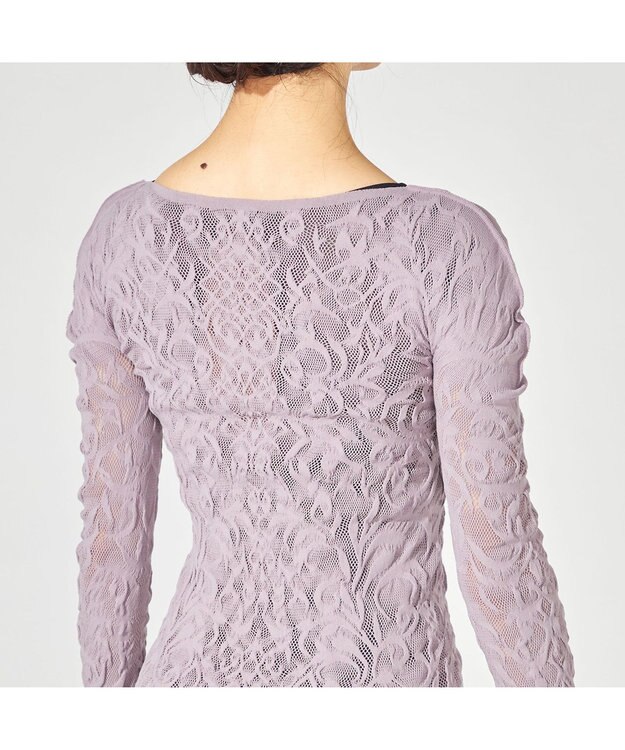 Chacott 【ノーソーイングニット】バレリーナネックジップトップ アッシュグレー