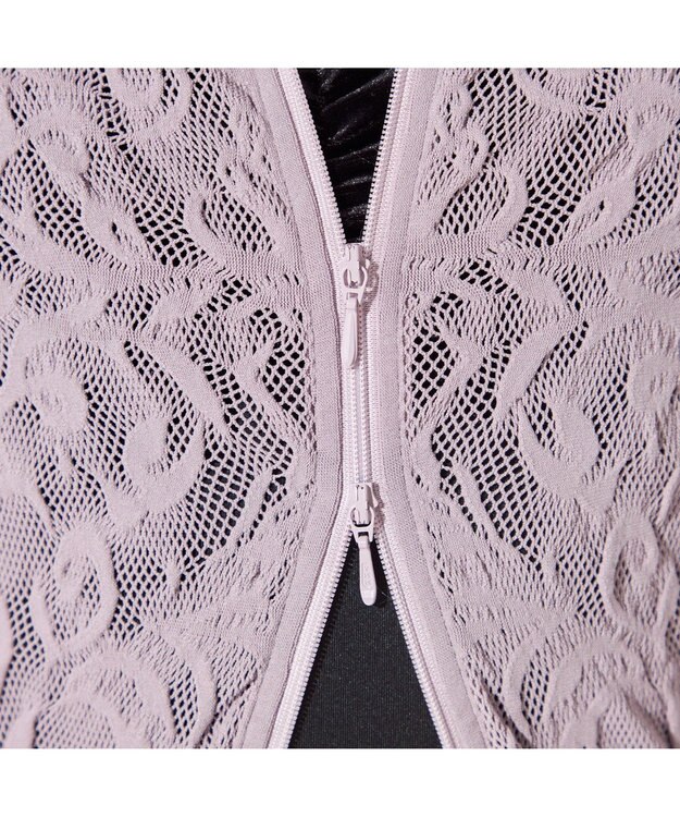 Chacott 【ノーソーイングニット】バレリーナネックジップトップ アッシュグレー