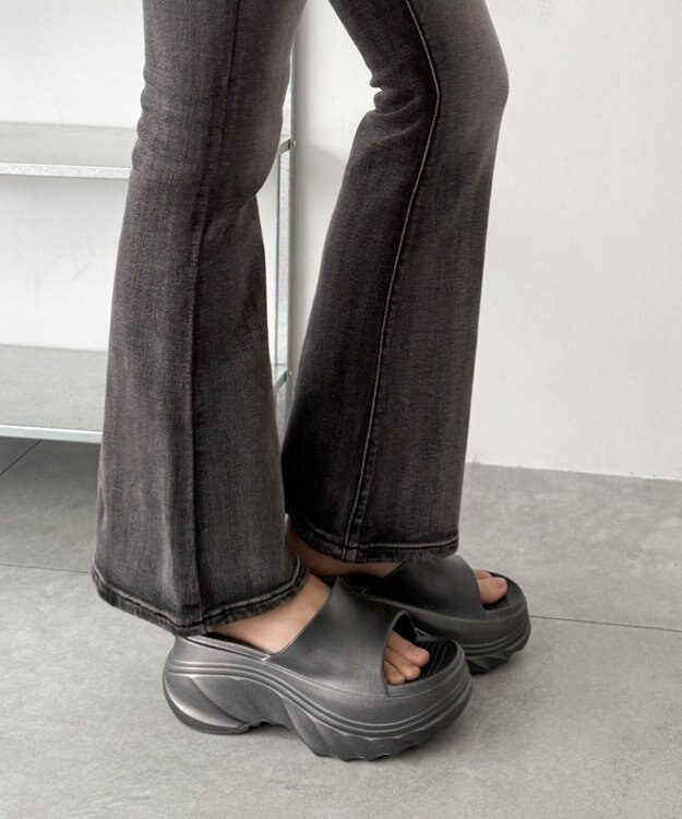 WEGO 厚底デザインラバーサンダル ブラックその他