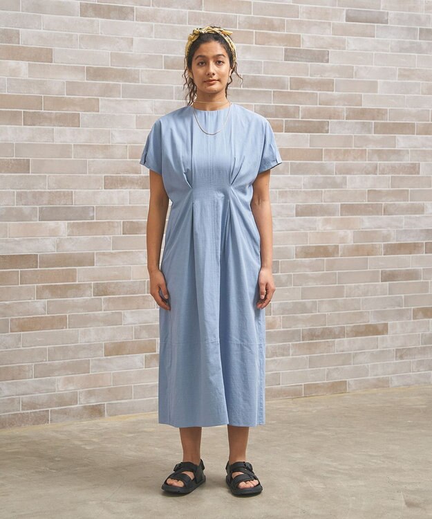 J.PRESS YORK STREET 【WOMEN】リネンライクイージーフィット ワンピース ダルブルー系